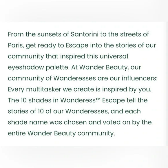 NIB Wander Beauty Wanderess Escape Eyeshadow Palette - Picture 12 of 13